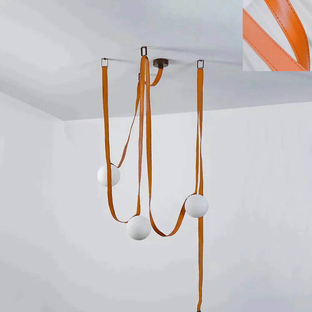 Lustra Pendant Lamp Leather Belt Glass - Image 27