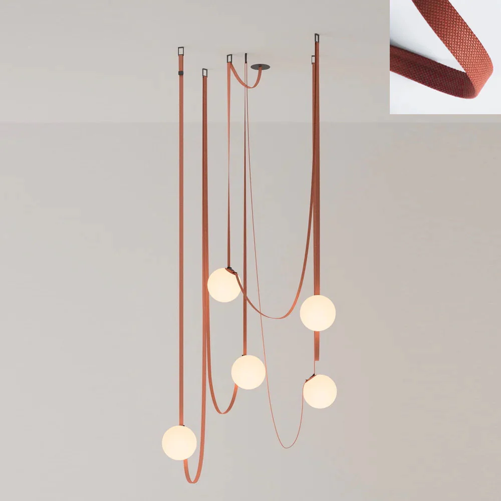 Lustra Pendant Lamp Leather Belt Glass - Image 29