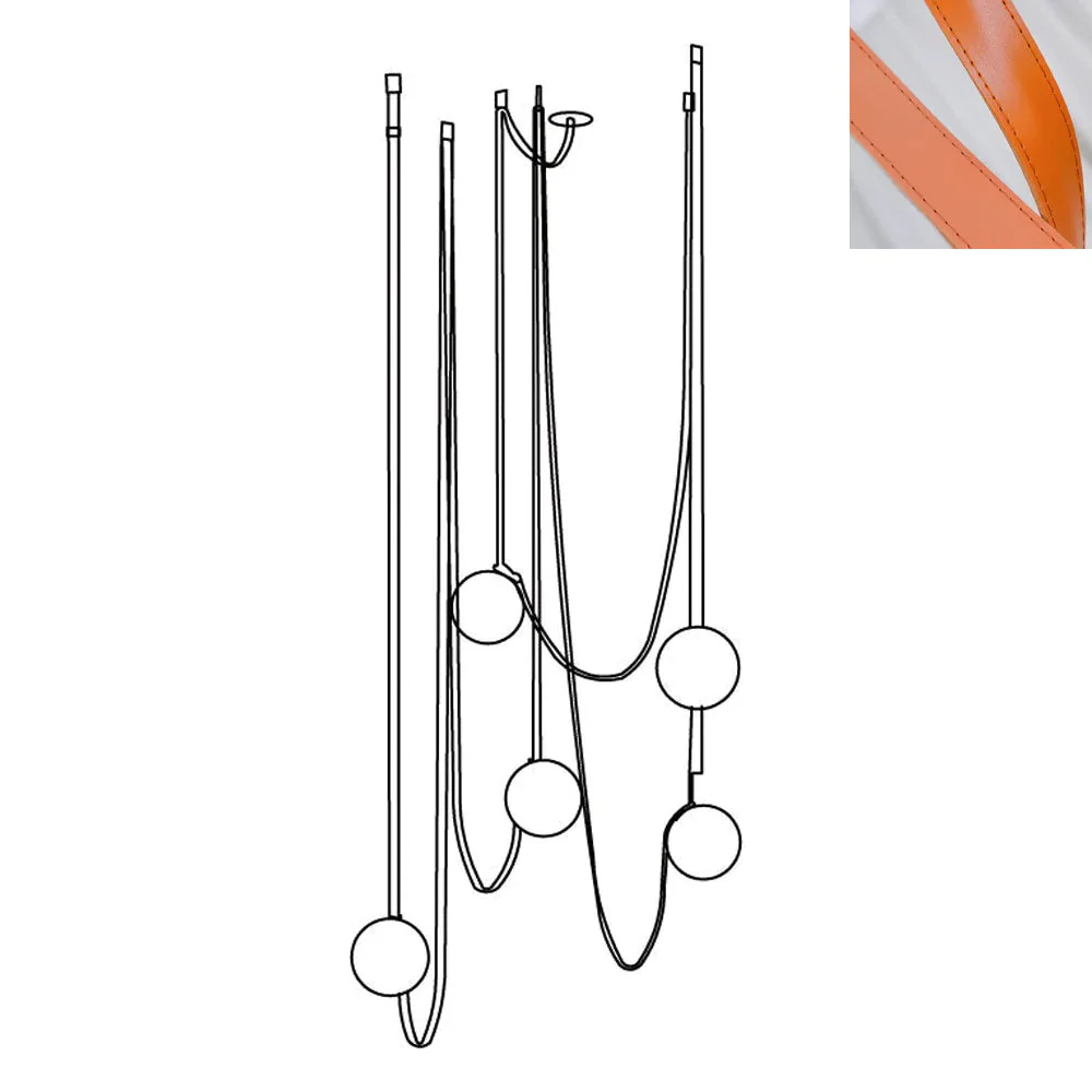 Lustra Pendant Lamp Leather Belt Glass - Image 30