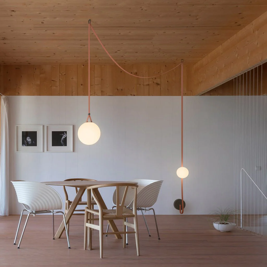 Lustra Pendant Lamp Leather Belt Glass - Image 4