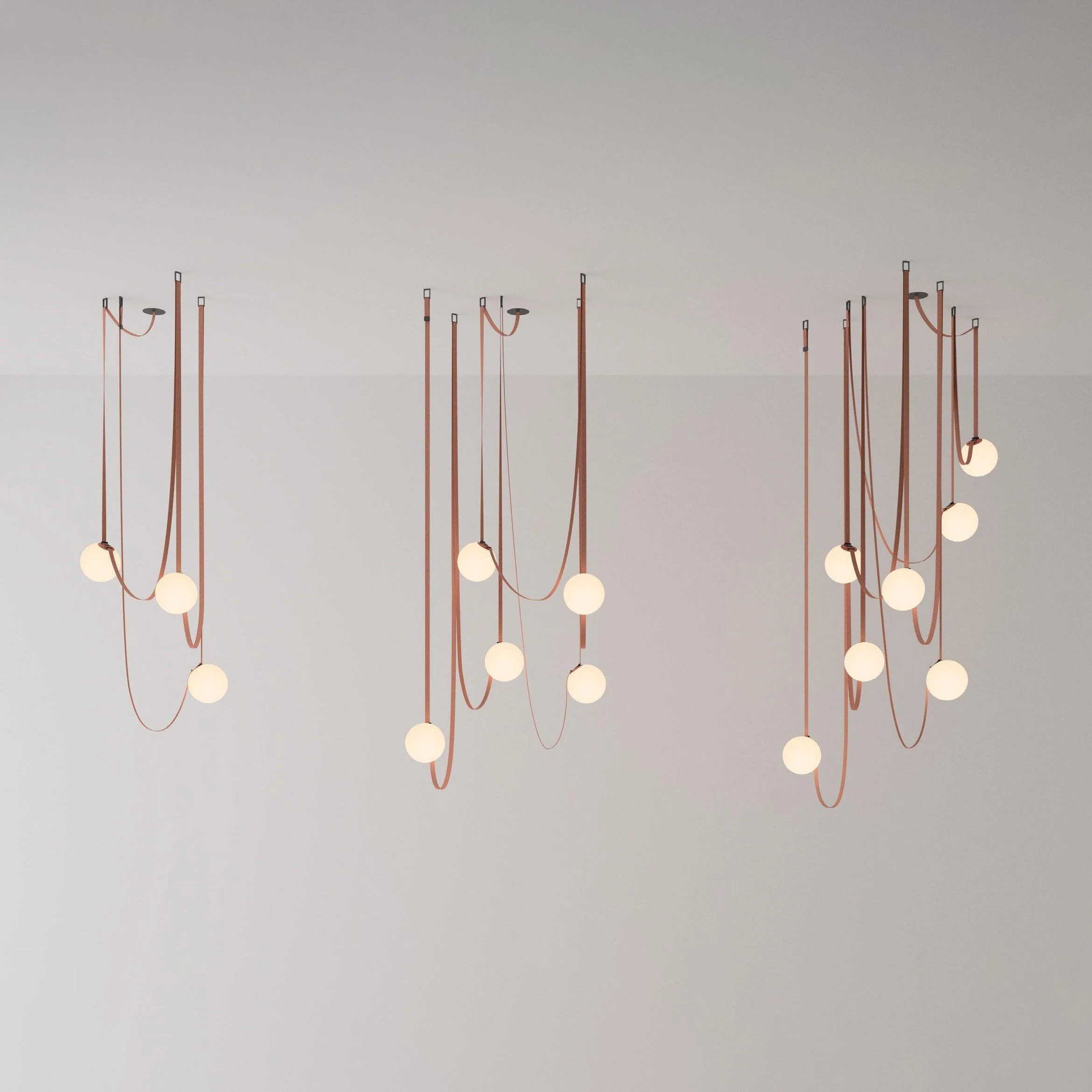 Lustra Pendant Lamp Leather Belt Glass - Image 7