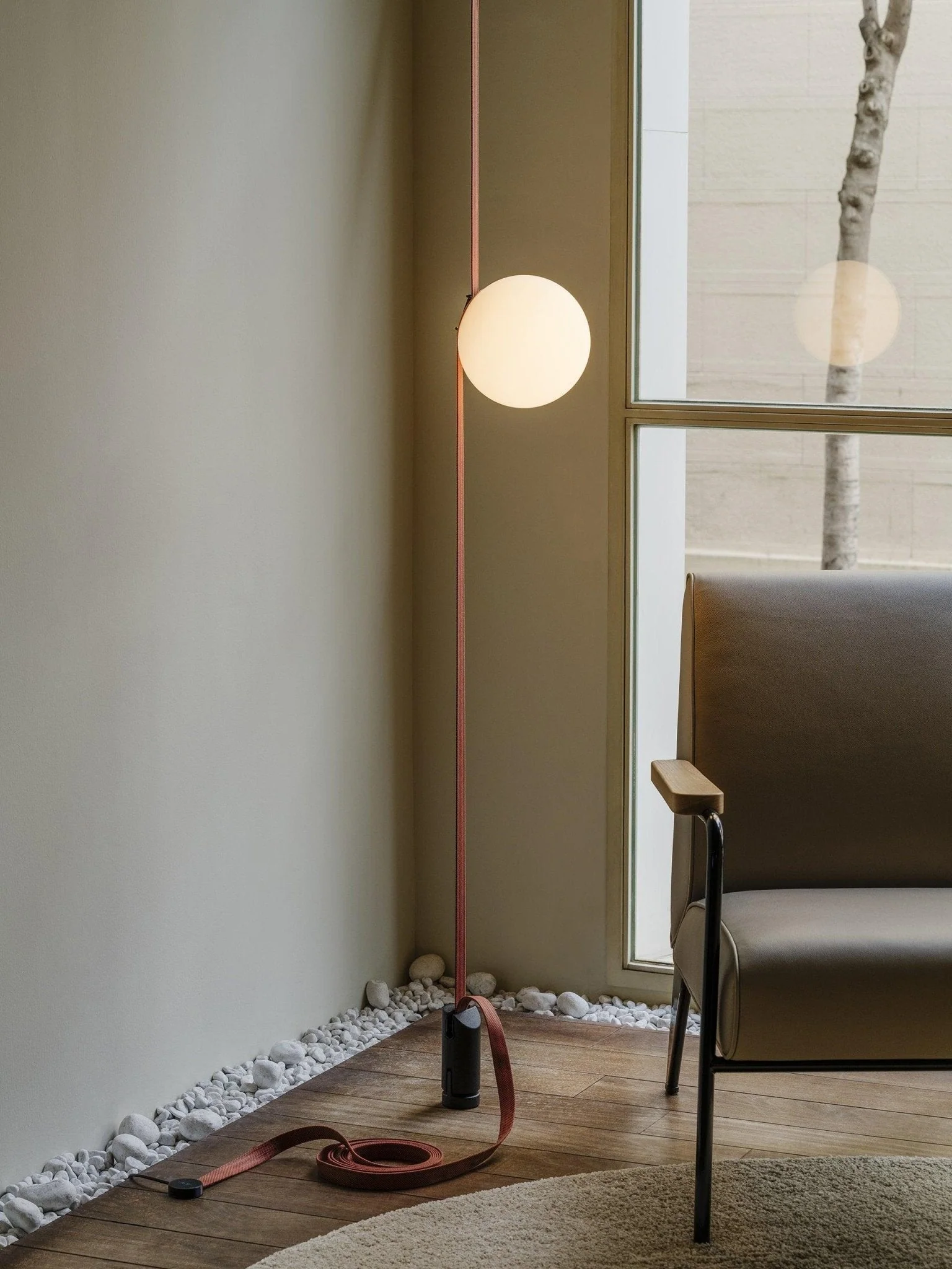 Lustra Pendant Lamp Leather Belt Glass - Image 9