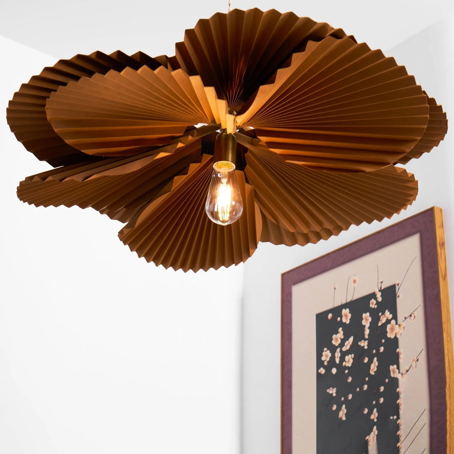 Lustra Pendant Lamp Lotus Leaf Folded Paper Floral - Image 12
