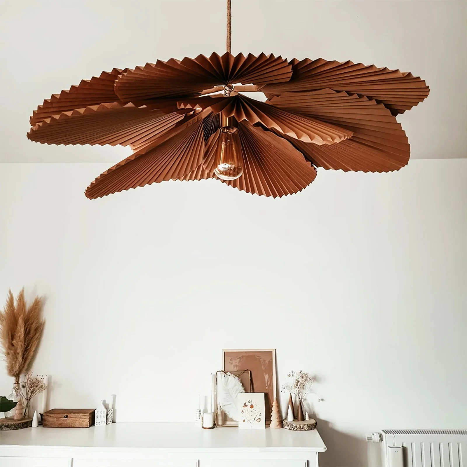 Lustra Pendant Lamp Lotus Leaf Folded Paper Floral - Image 13