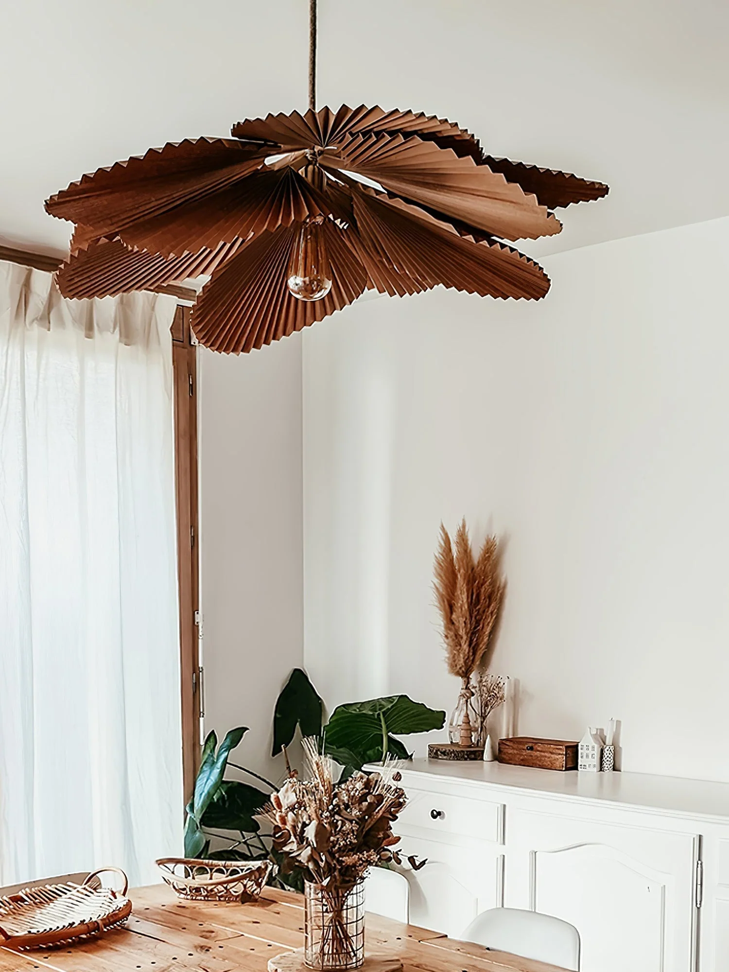 Lustra Pendant Lamp Lotus Leaf Folded Paper Floral - Image 14