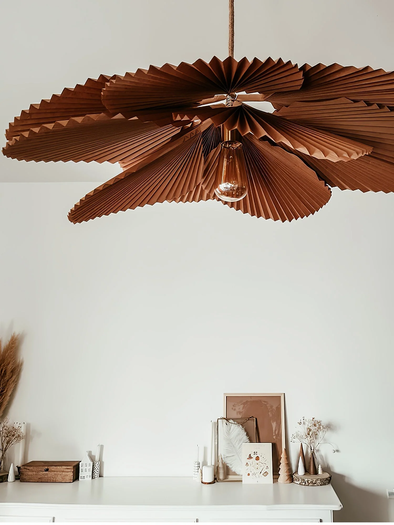 Lustra Pendant Lamp Lotus Leaf Folded Paper Floral - Image 17