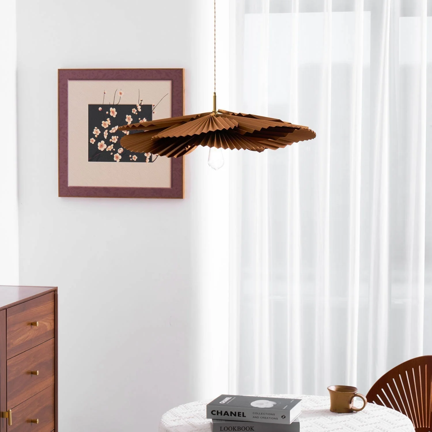 Lustra Pendant Lamp Lotus Leaf Folded Paper Floral - Image 25