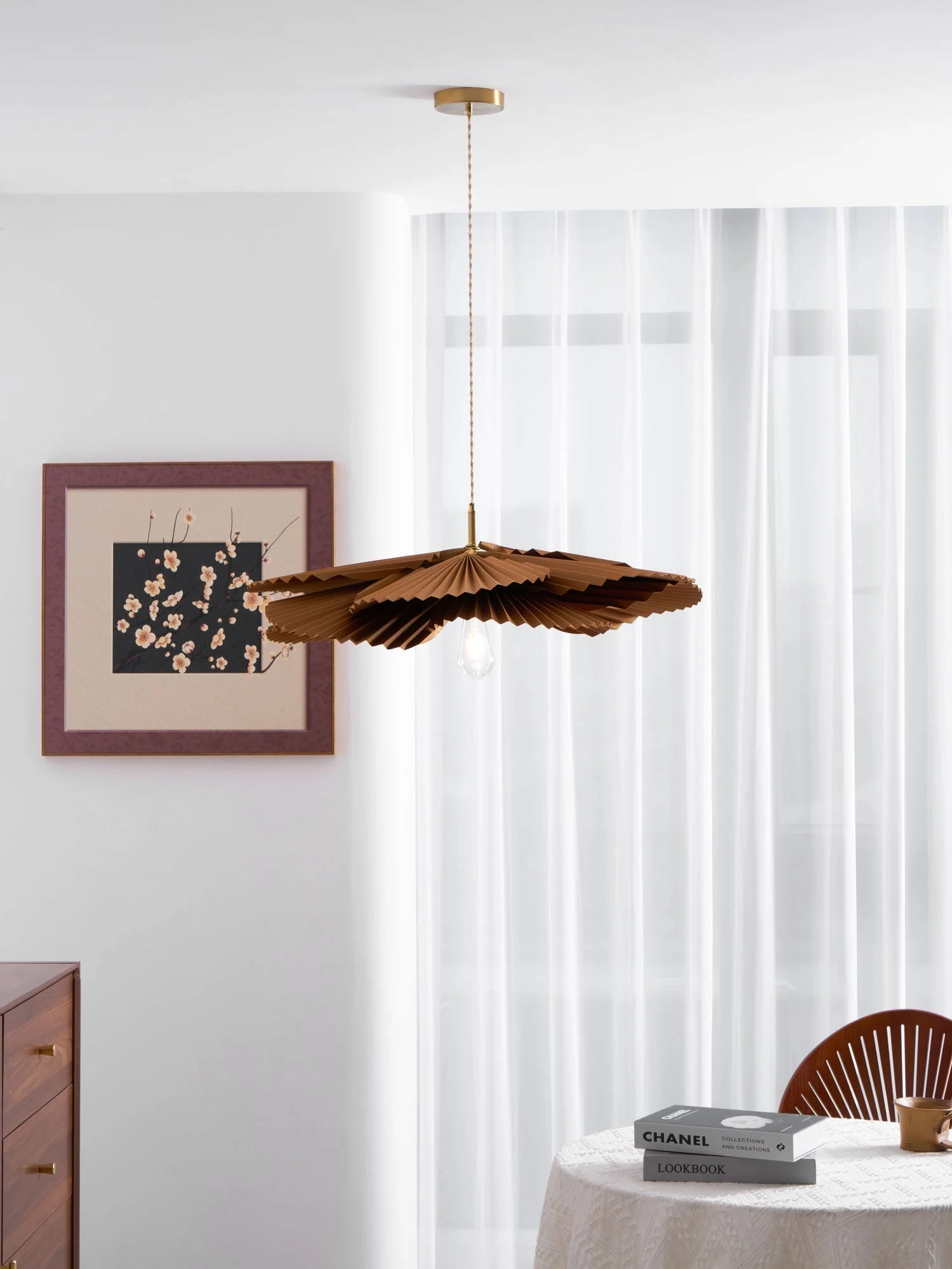Lustra Pendant Lamp Lotus Leaf Folded Paper Floral - Image 27