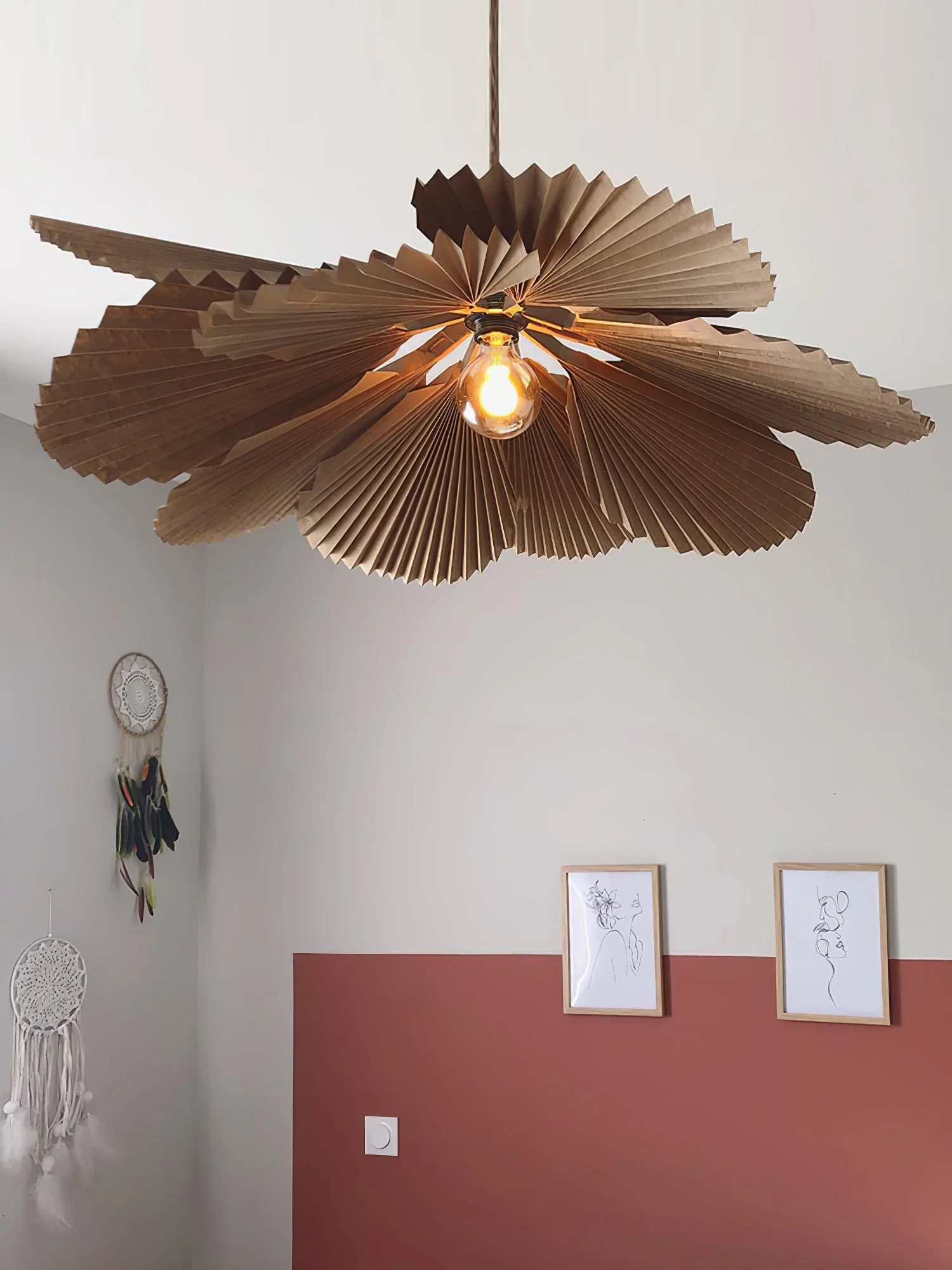 Lustra Pendant Lamp Lotus Leaf Folded Paper Floral - Image 5