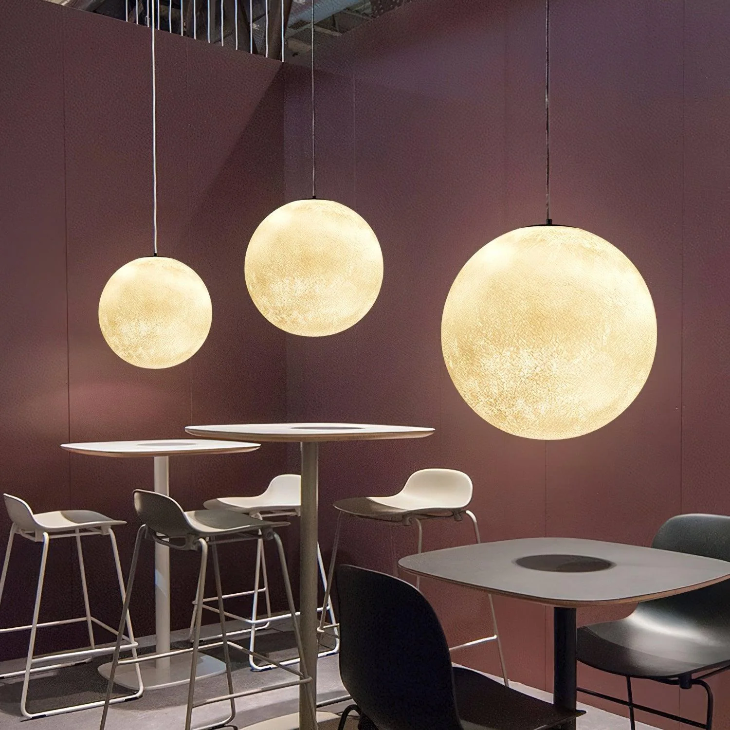 Lustra Pendant Lamp Moon Shaped for Living Room - Image 22