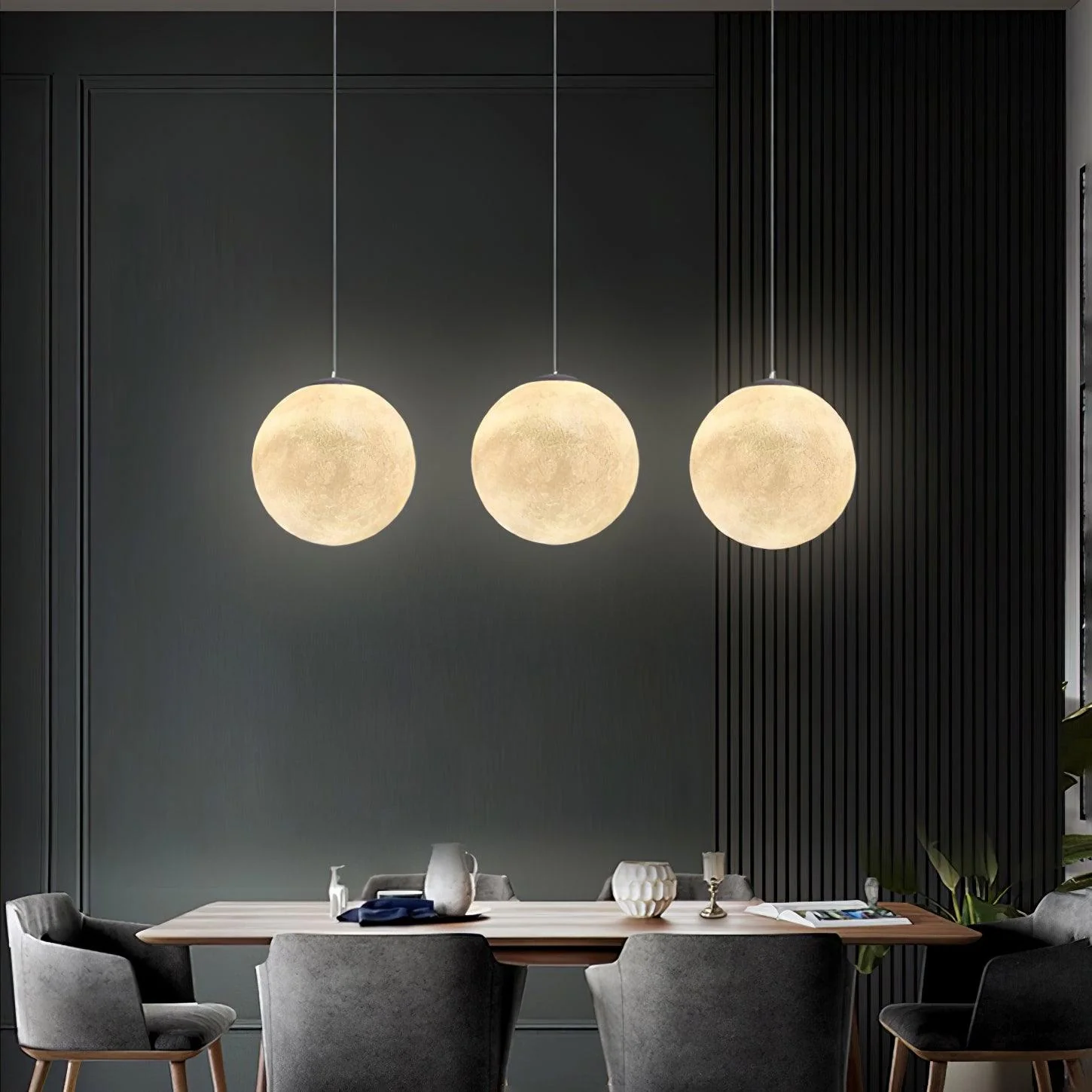 Lustra Pendant Lamp Moon Shaped for Living Room - Image 3