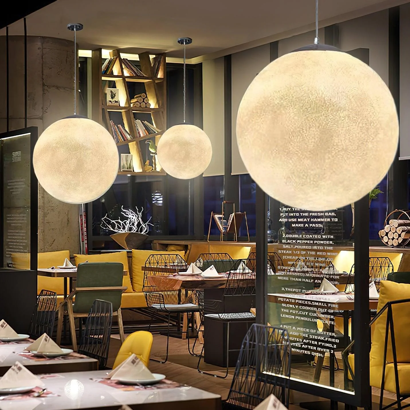 Lustra Pendant Lamp Moon Shaped for Living Room - Image 31