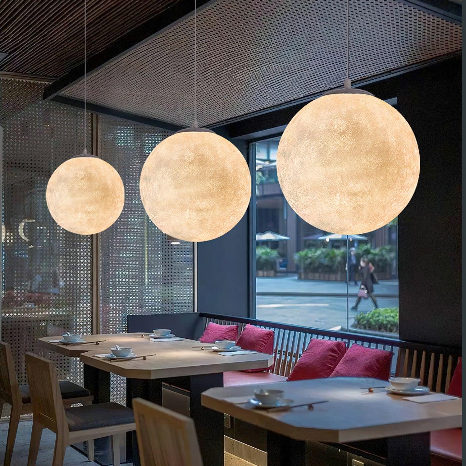 Lustra Pendant Lamp Moon Shaped for Living Room - Image 33