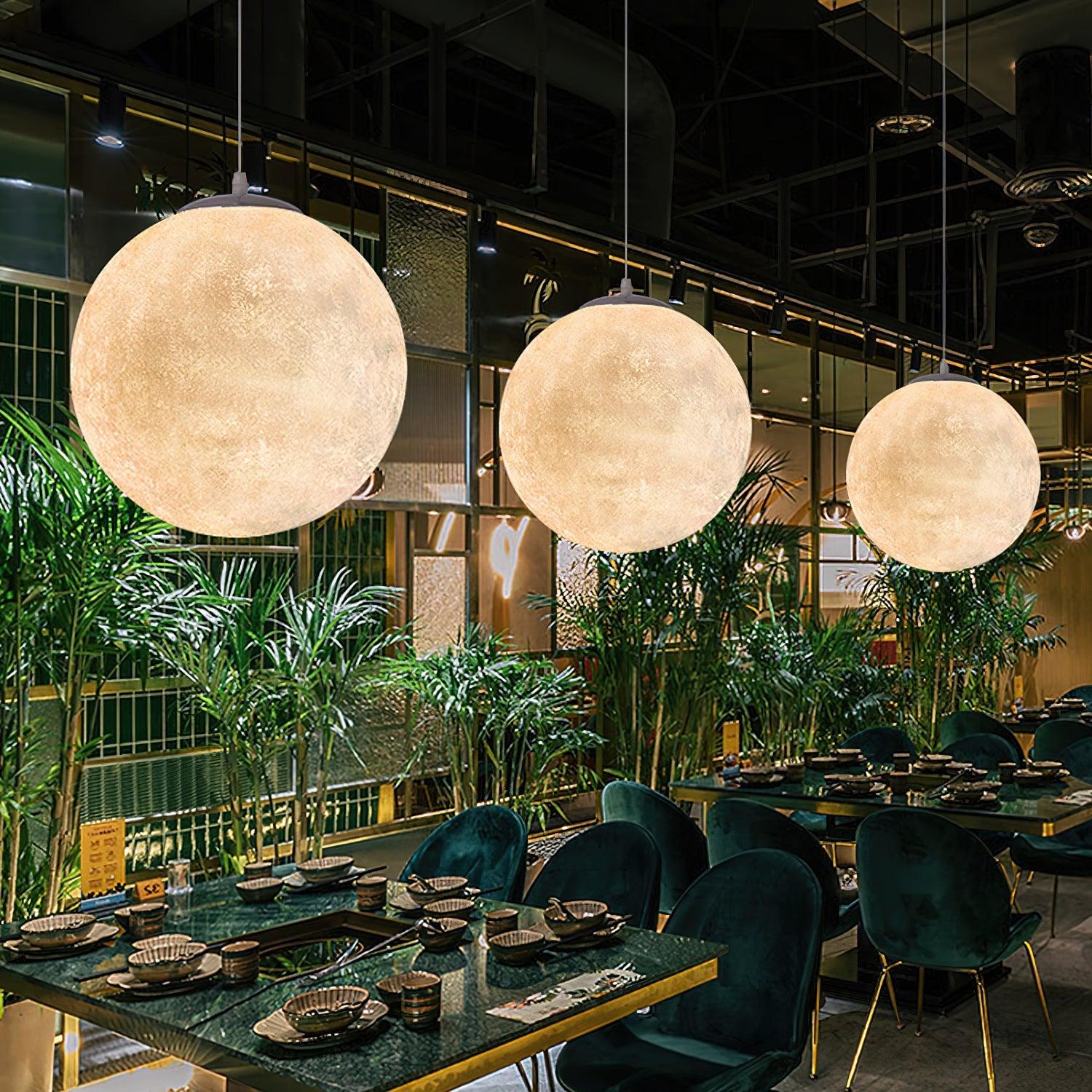 Lustra Pendant Lamp Moon Shaped for Living Room - Image 35