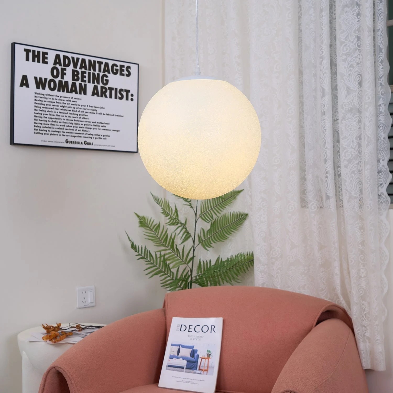 Lustra Pendant Lamp Moon Shaped for Living Room - Image 40