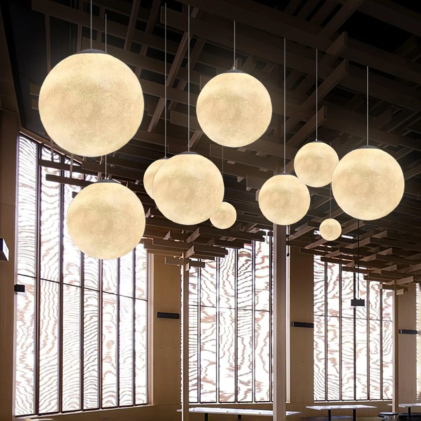 Lustra Pendant Lamp Moon Shaped for Living Room - Image 5