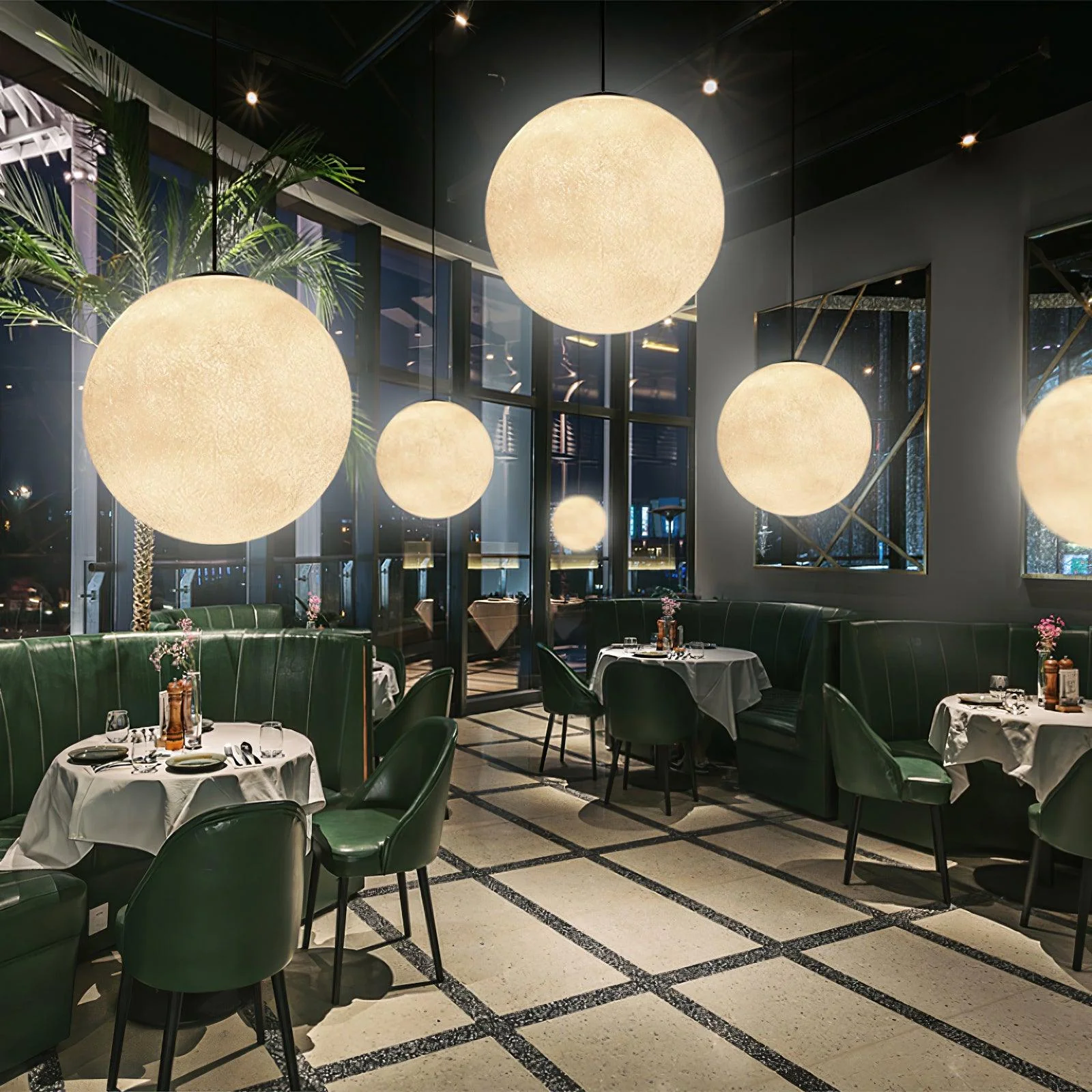 Lustra Pendant Lamp Moon Shaped for Living Room - Image 55