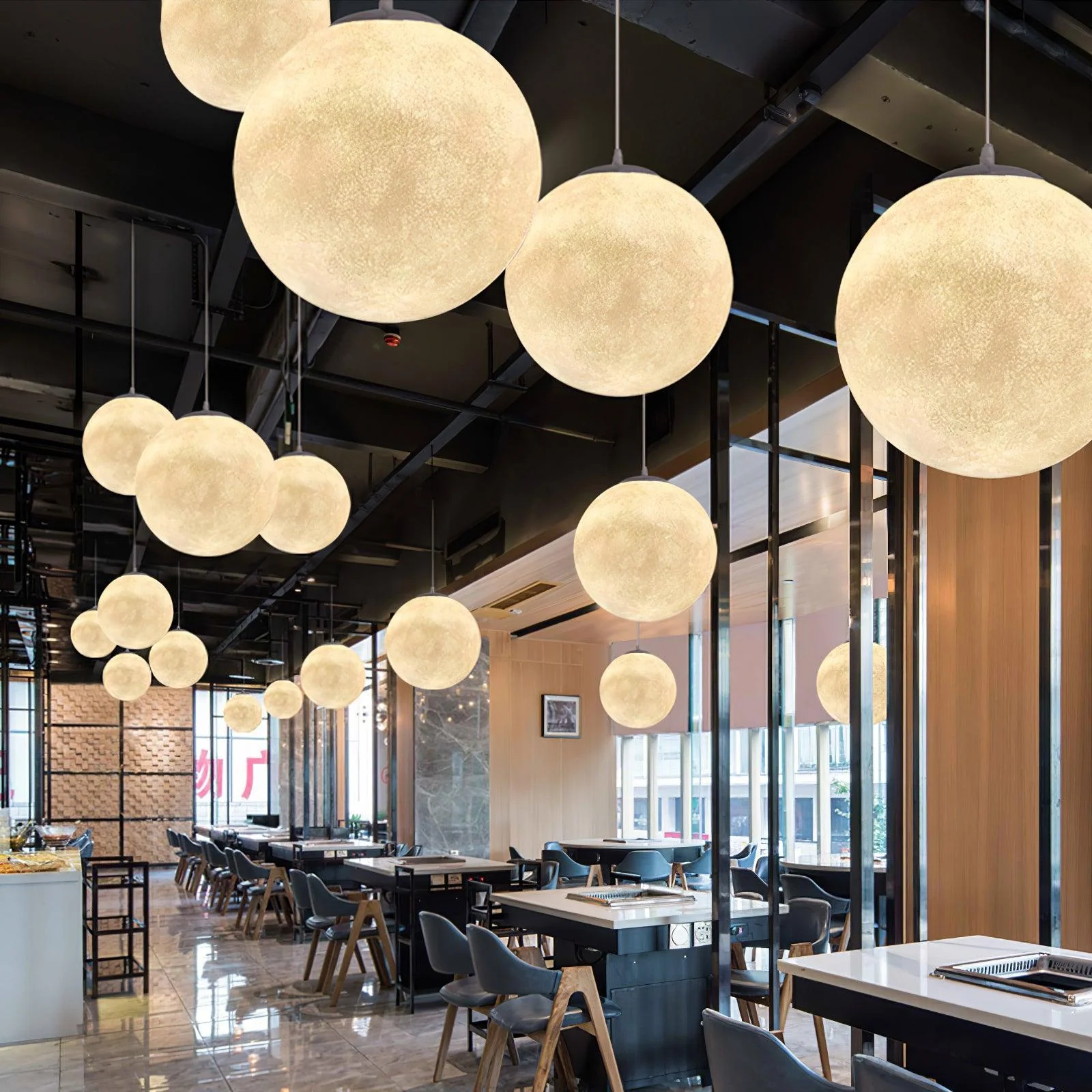 Lustra Pendant Lamp Moon Shaped for Living Room - Image 58
