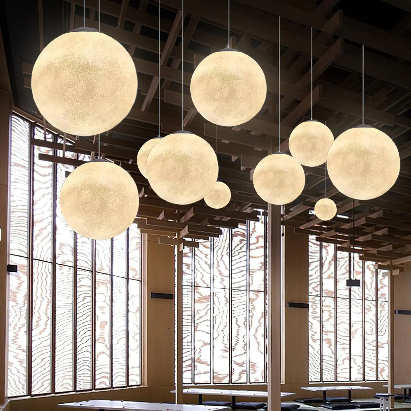 Lustra Pendant Lamp Moon Shaped for Living Room - Image 7