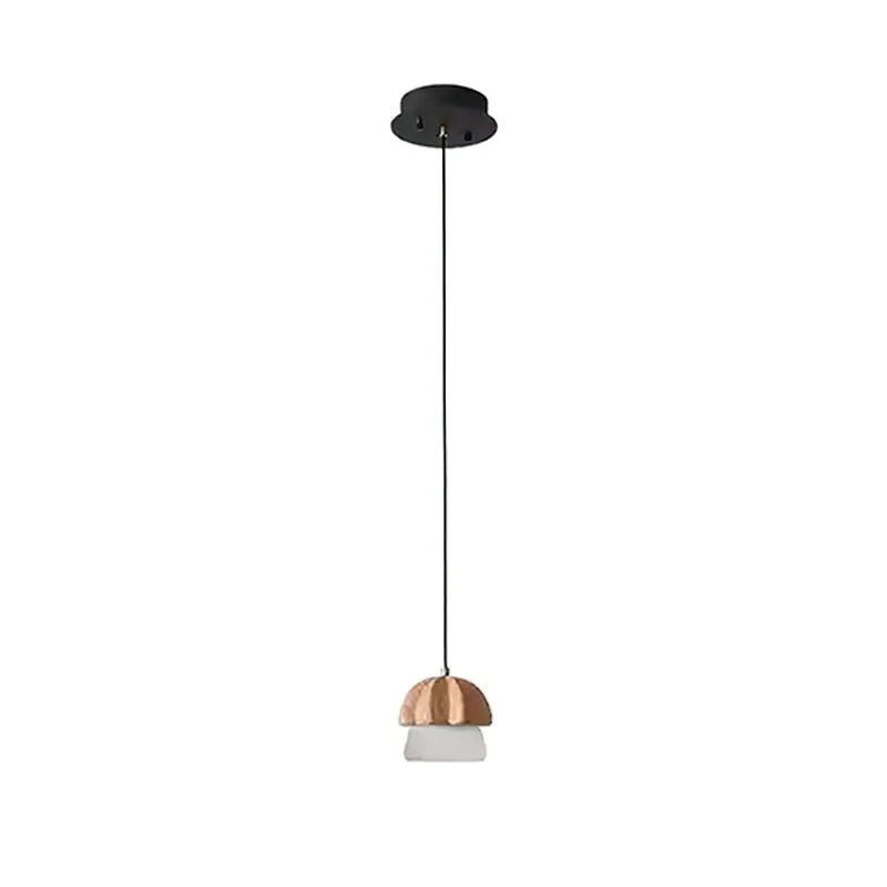 Lustra Pendant Lamp Mushroom Cluster Wood & Glass - Image 15