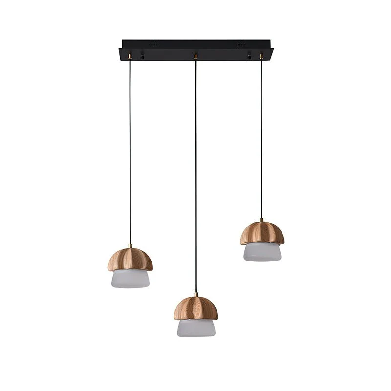Lustra Pendant Lamp Mushroom Cluster Wood & Glass - Image 22