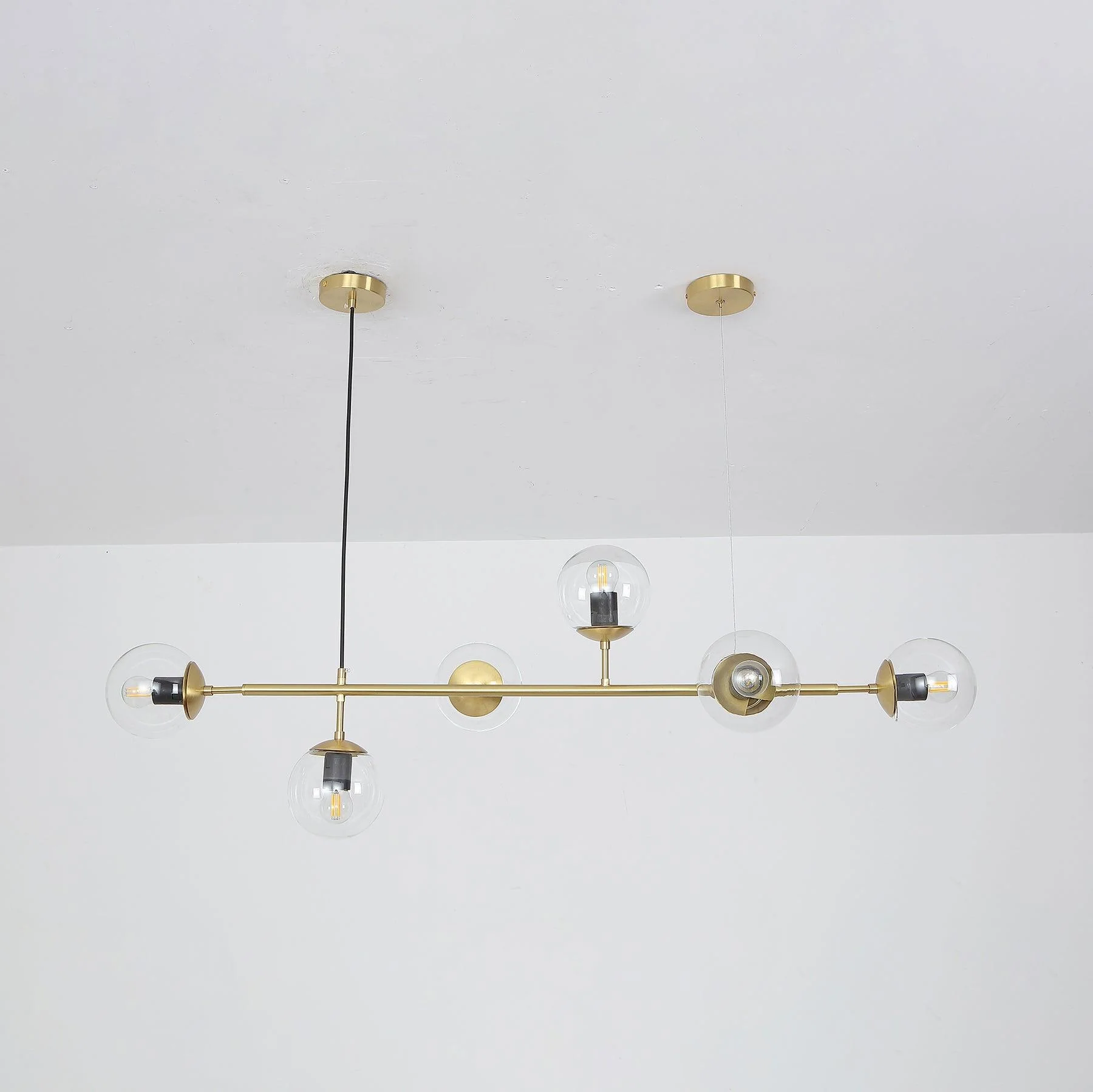 Lustra Pendant Lamp Orb Brass Glass for Living Room - Image 13