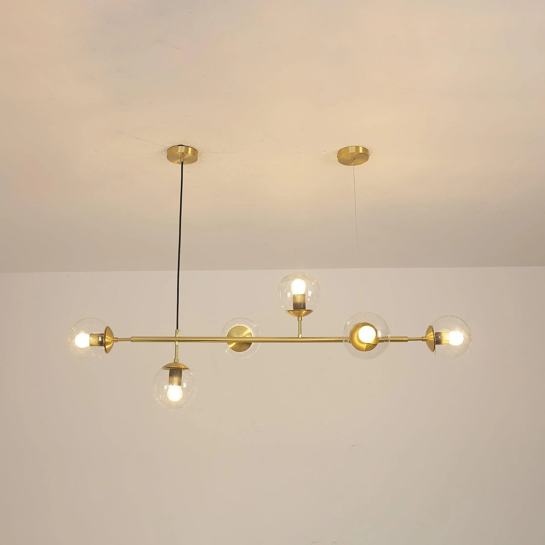 Lustra Pendant Lamp Orb Brass Glass for Living Room - Image 15