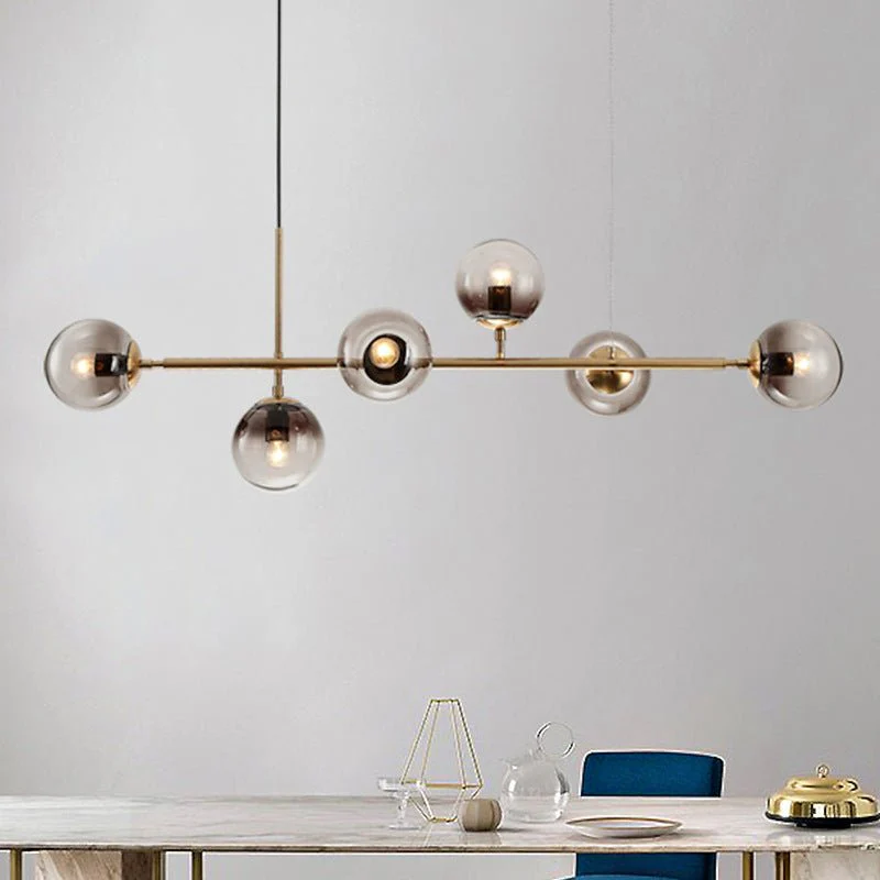 Lustra Pendant Lamp Orb Brass Glass for Living Room - Image 16