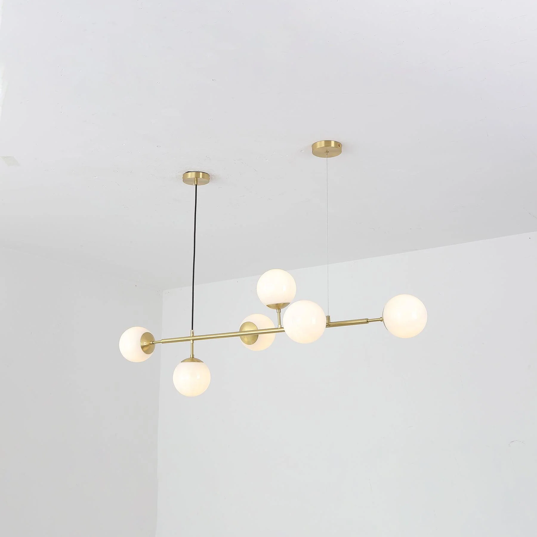 Lustra Pendant Lamp Orb Brass Glass for Living Room - Image 17