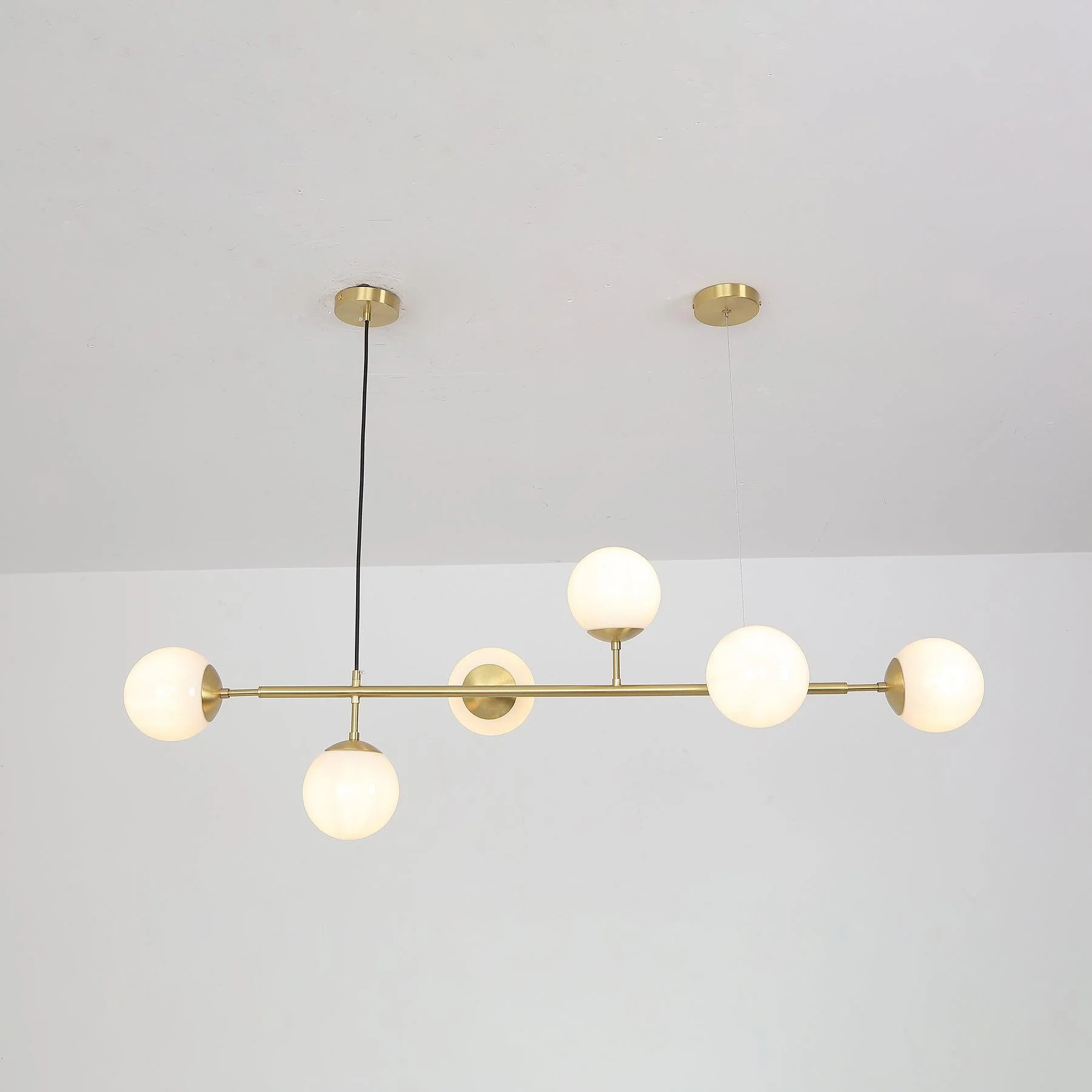 Lustra Pendant Lamp Orb Brass Glass for Living Room - Image 18
