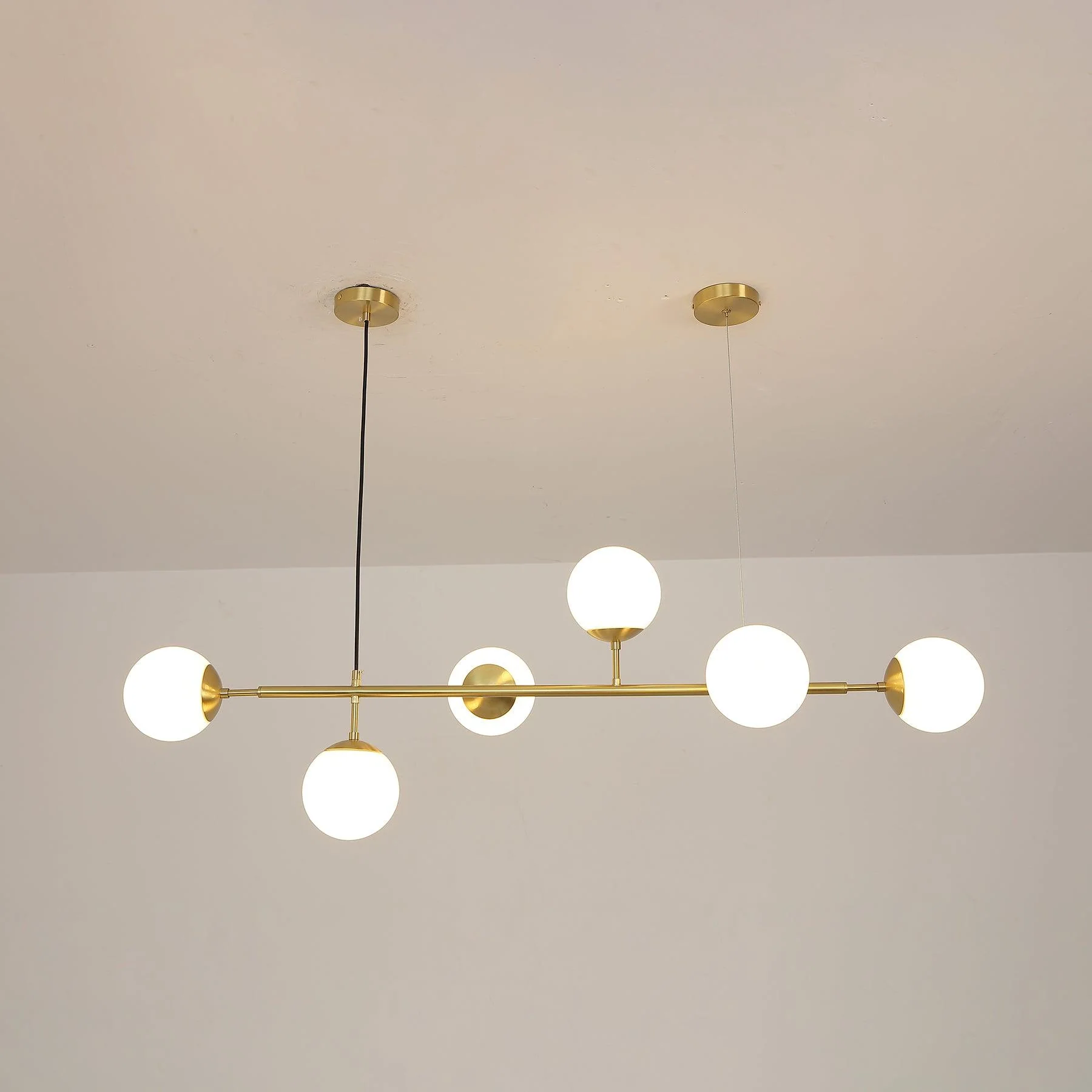 Lustra Pendant Lamp Orb Brass Glass for Living Room - Image 19