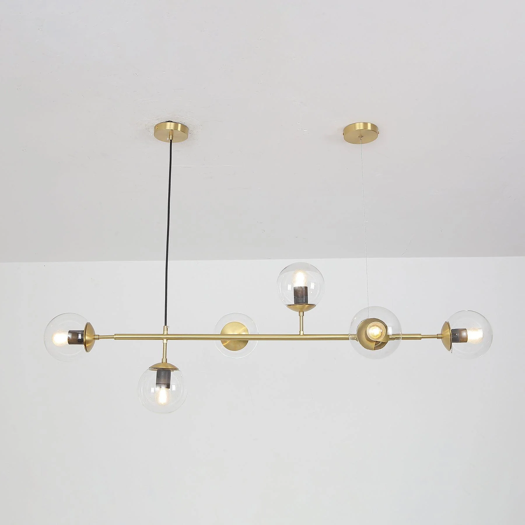 Lustra Pendant Lamp Orb Brass Glass for Living Room - Image 2