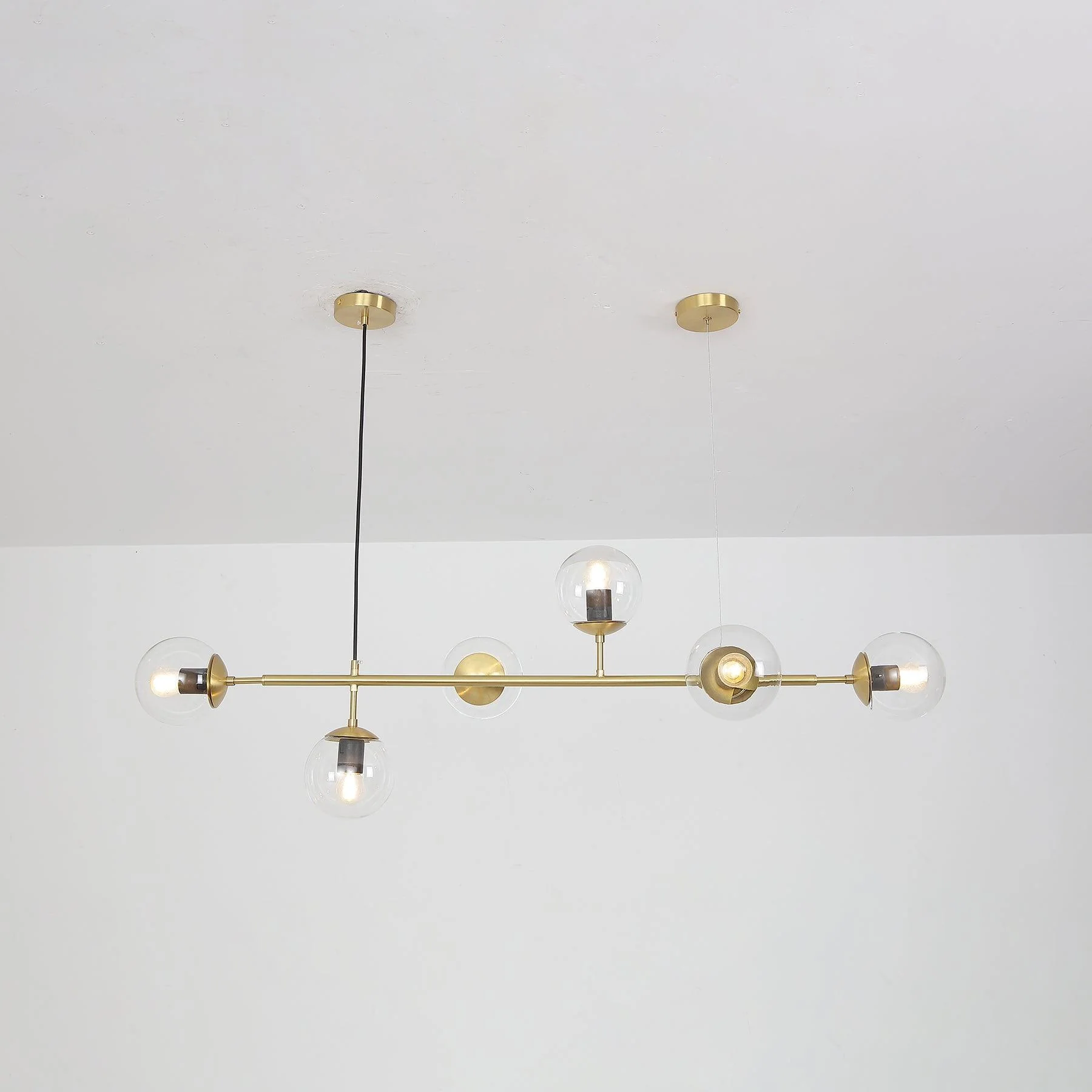 Lustra Pendant Lamp Orb Brass Glass for Living Room - Image 20
