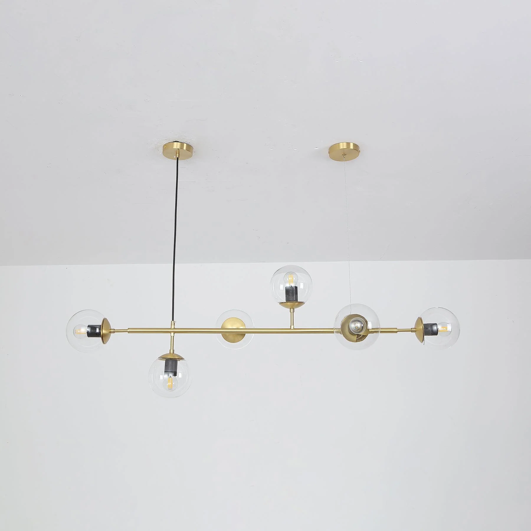 Lustra Pendant Lamp Orb Brass Glass for Living Room - Image 21