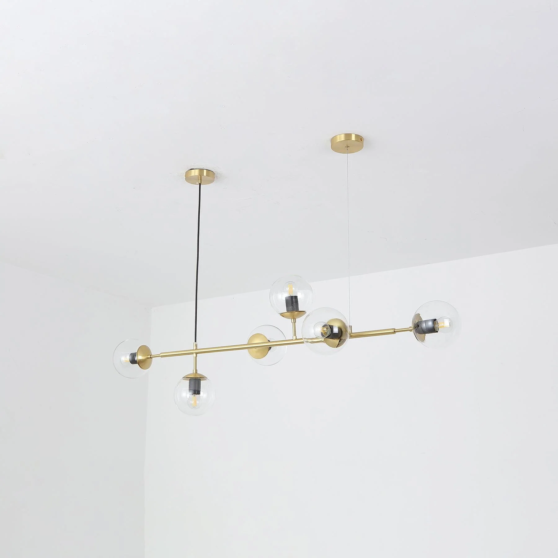 Lustra Pendant Lamp Orb Brass Glass for Living Room - Image 22