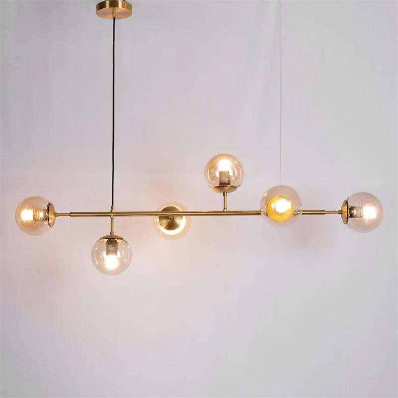 Lustra Pendant Lamp Orb Brass Glass for Living Room - Image 46