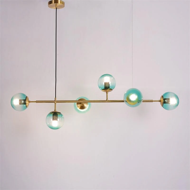 Lustra Pendant Lamp Orb Brass Glass for Living Room - Image 48