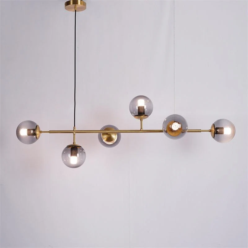Lustra Pendant Lamp Orb Brass Glass for Living Room - Image 49