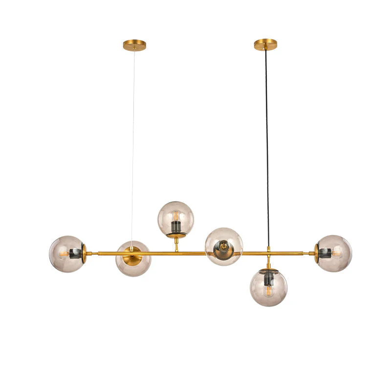 Lustra Pendant Lamp Orb Brass Glass for Living Room - Image 57