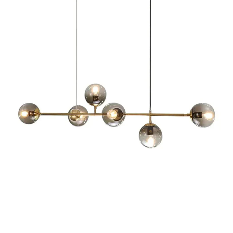 Lustra Pendant Lamp Orb Brass Glass for Living Room - Image 61