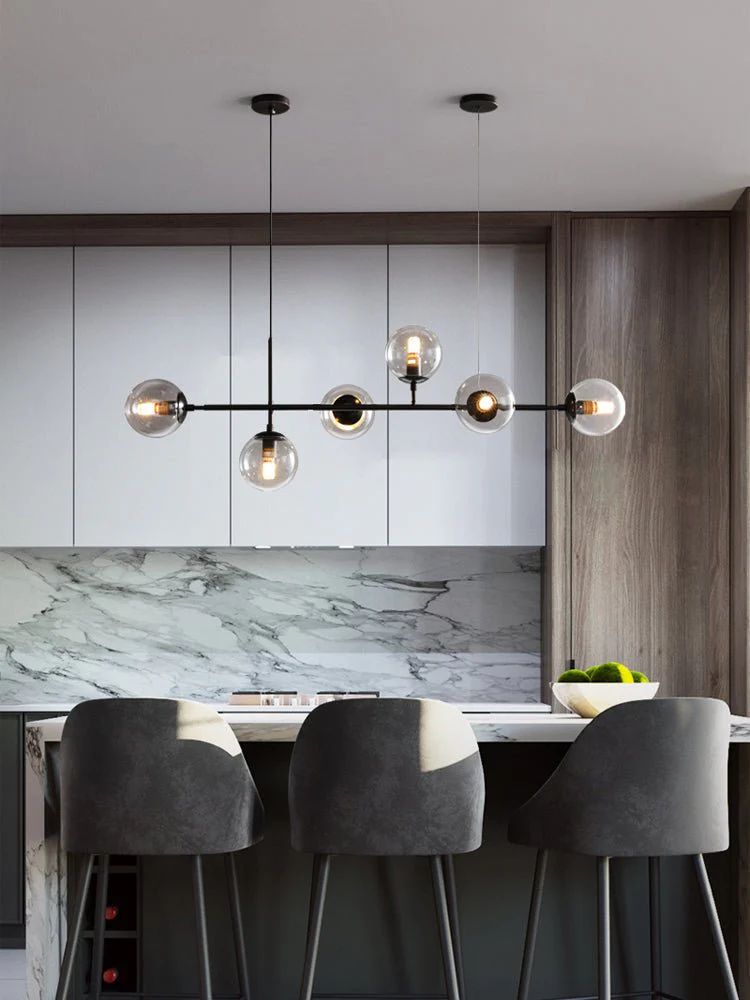 Lustra Pendant Lamp Orb Brass Glass for Living Room - Image 64