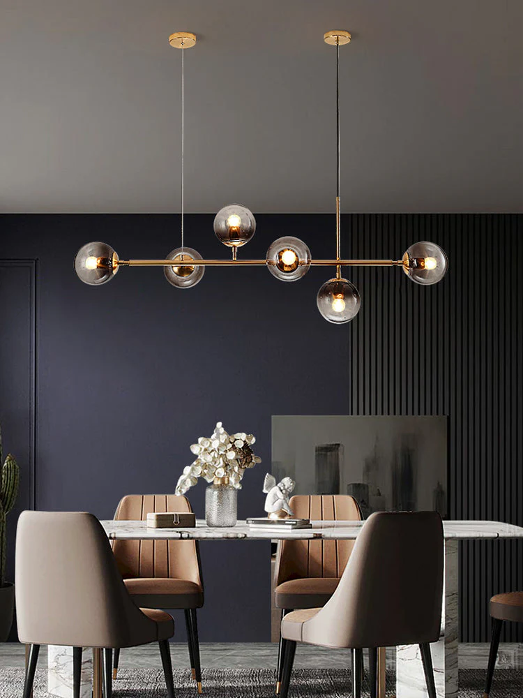 Lustra Pendant Lamp Orb Brass Glass for Living Room - Image 65