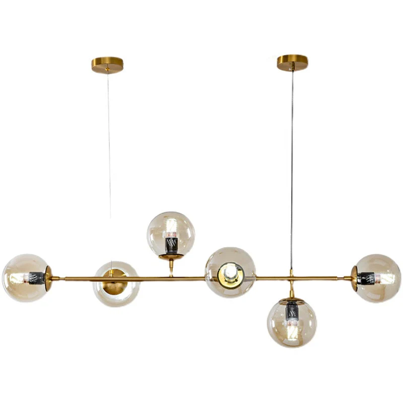 Lustra Pendant Lamp Orb Brass Glass for Living Room - Image 66