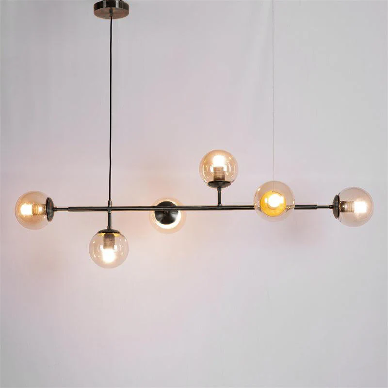 Lustra Pendant Lamp Orb Brass Glass for Living Room - Image 75