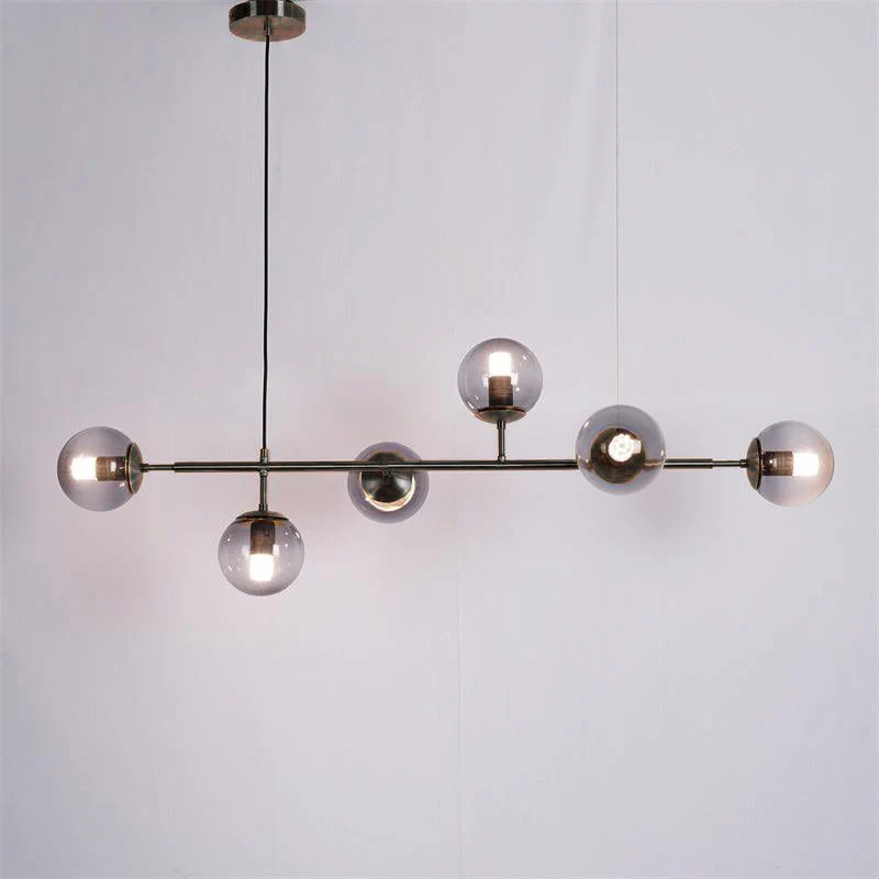 Lustra Pendant Lamp Orb Brass Glass for Living Room - Image 79