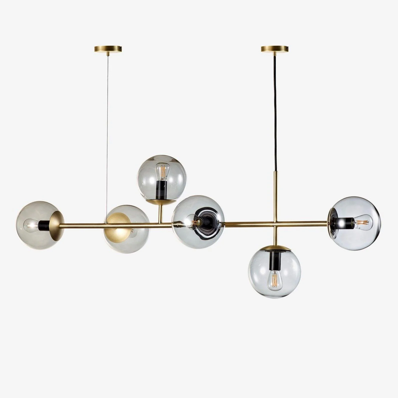 Lustra Pendant Lamp Orb Brass Glass for Living Room - Image 8