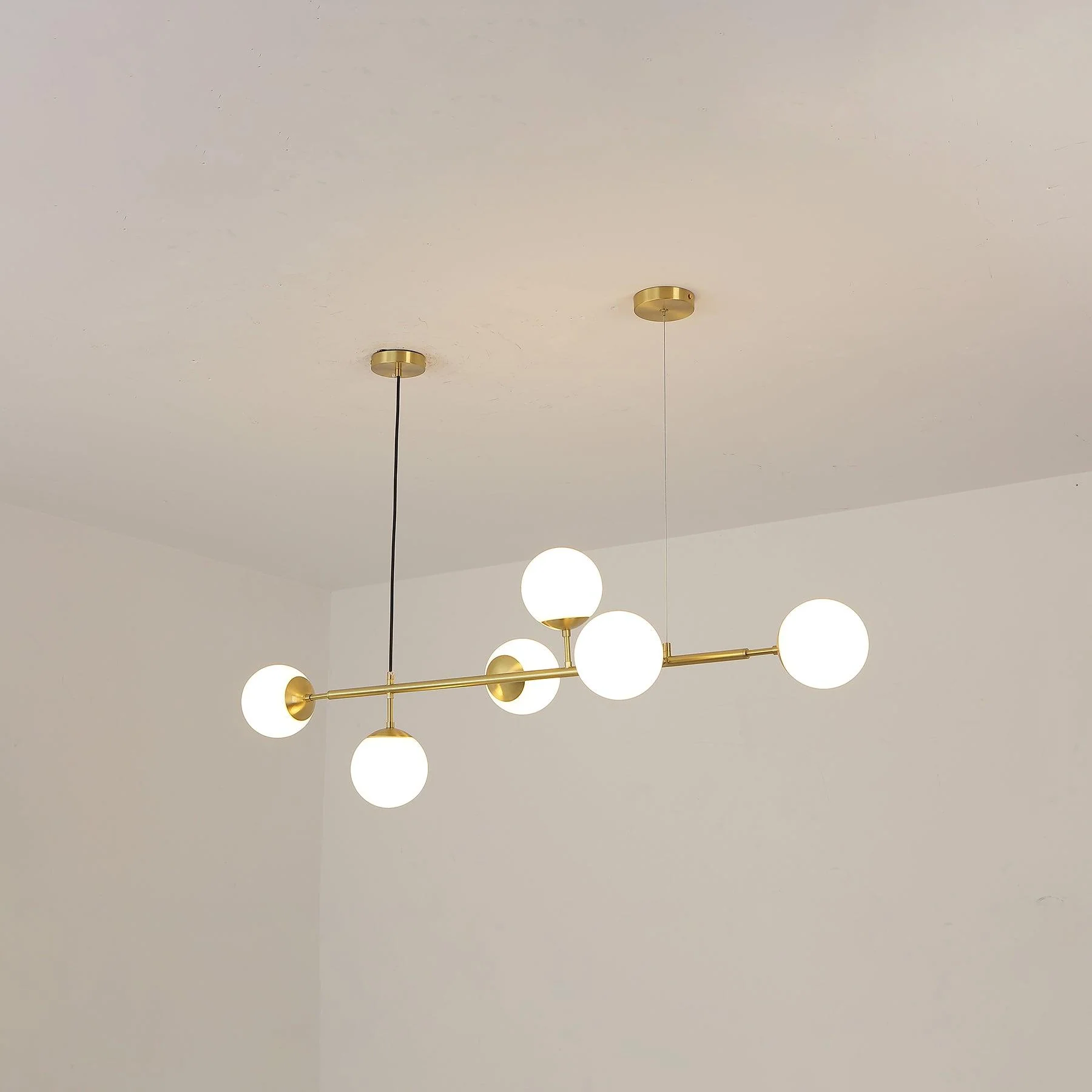 Lustra Pendant Lamp Orb Brass Glass for Living Room - Image 83