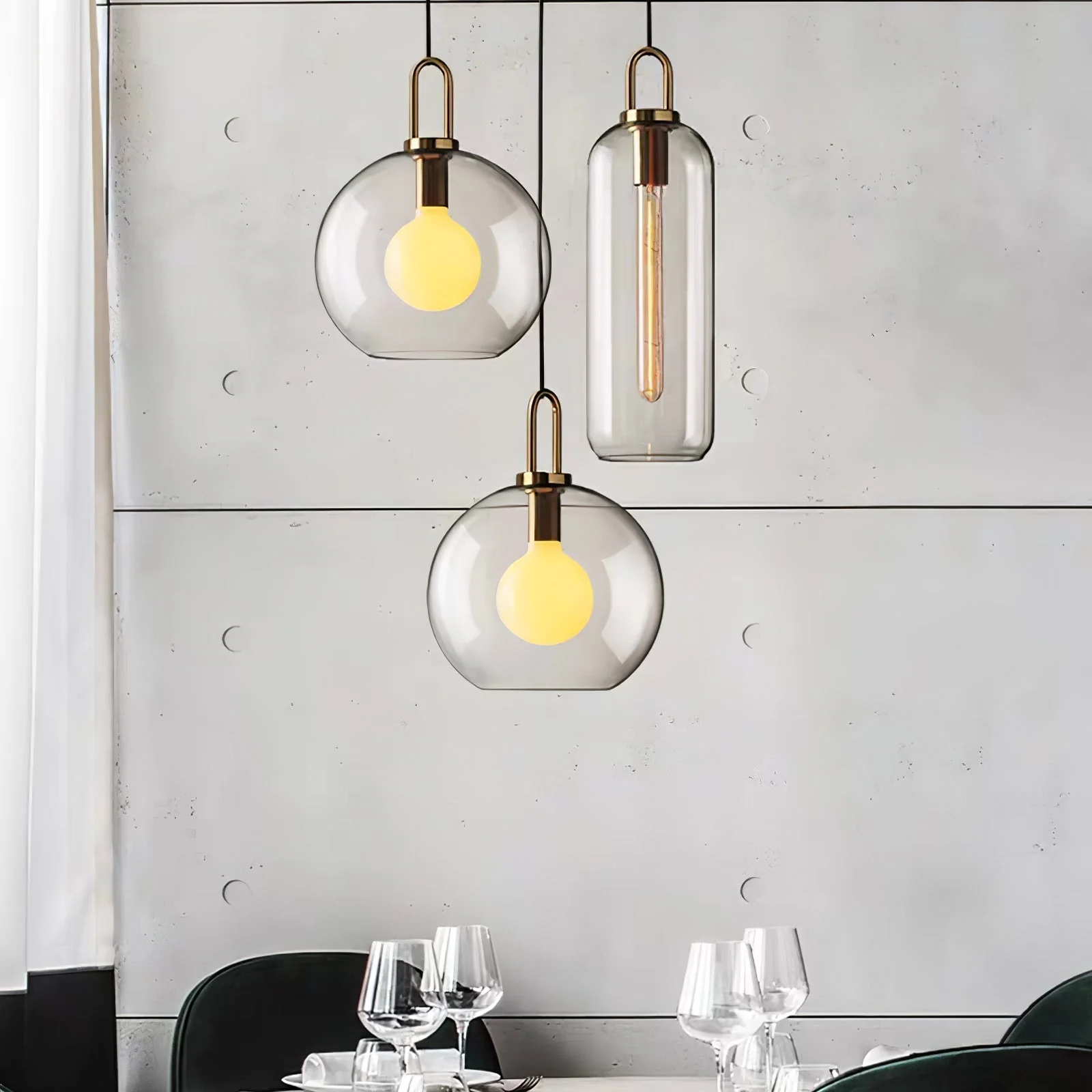 Lustra Pendant Lamp Pendulum Glass - Image 4