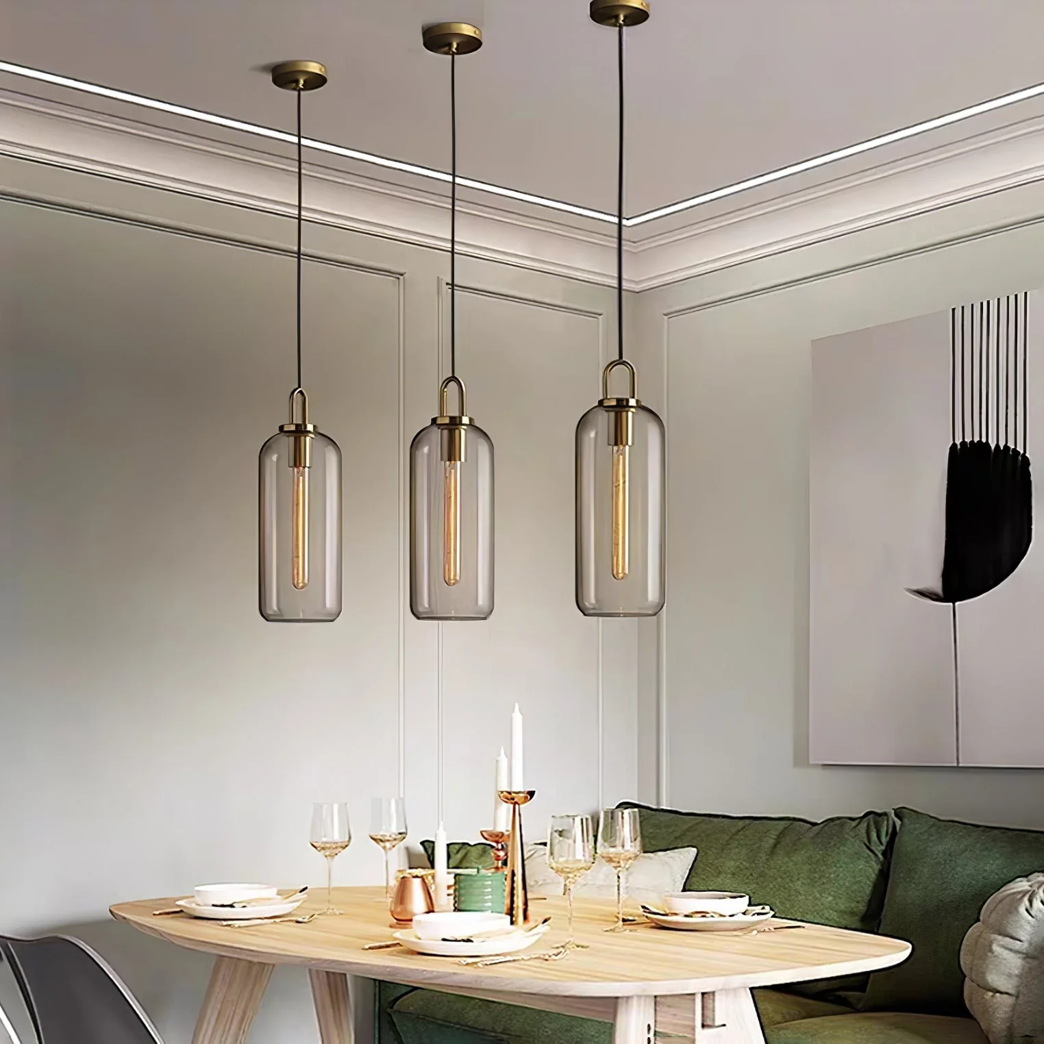 Lustra Pendant Lamp Pendulum Glass - Image 49