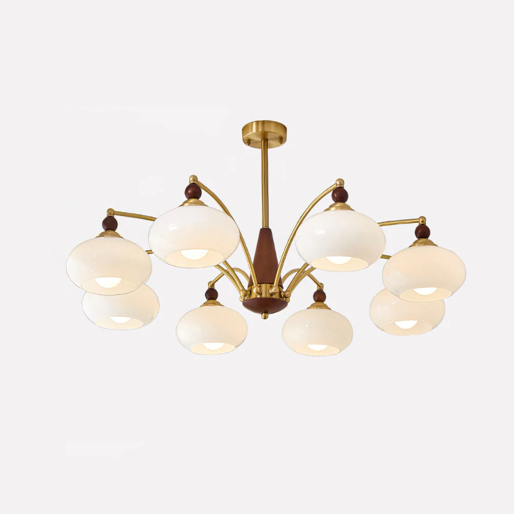 Lustra Pendant Lamp Retro Yellow Glass Brass - Image 35